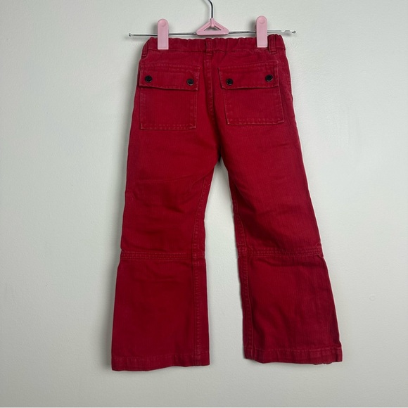 Burberry Red Textured Wide Leg Zipper Pants Size 4 - Picture 5 of 10